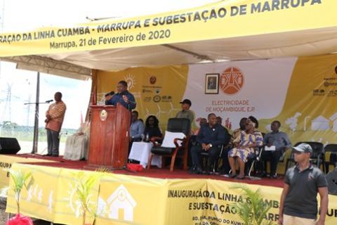 PR discursando em Marrupa